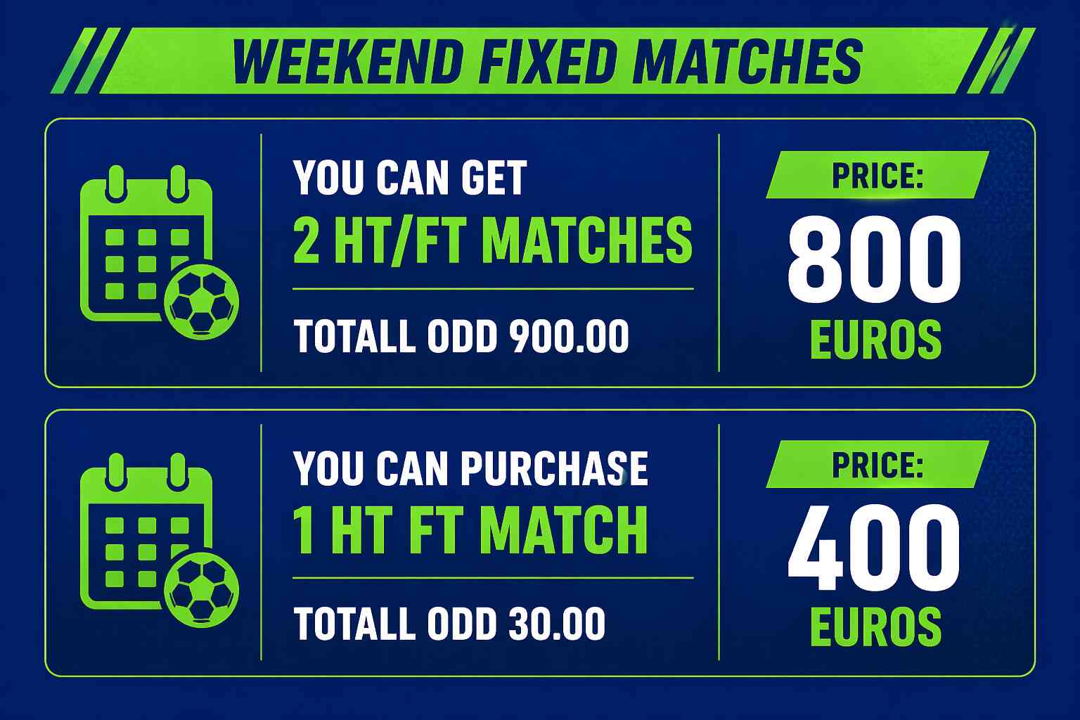 Weekend Fixed Matches